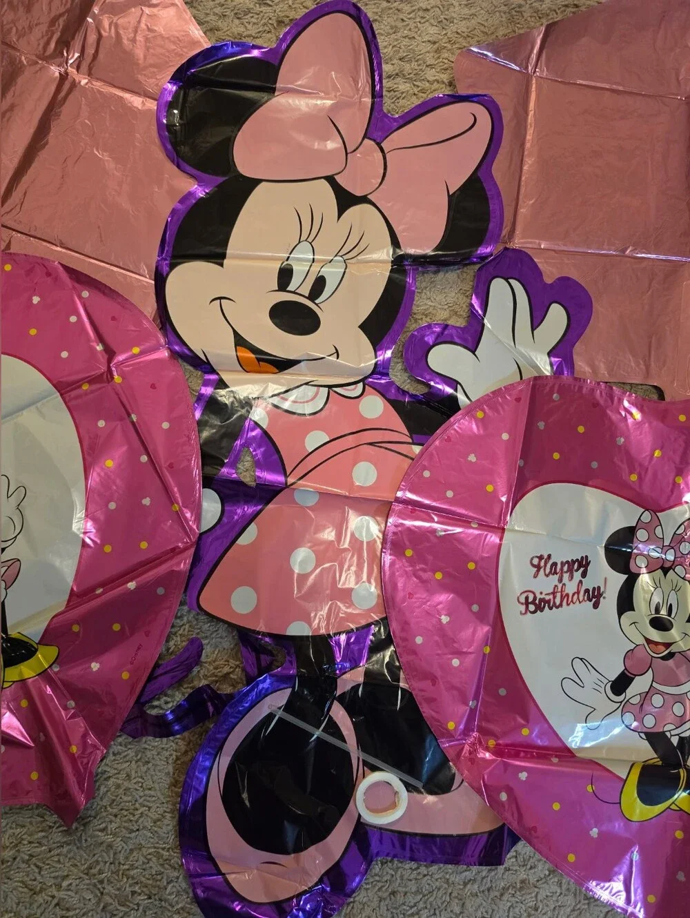 Pink Minnie Mouse Foil Birthday Balloon Decoration